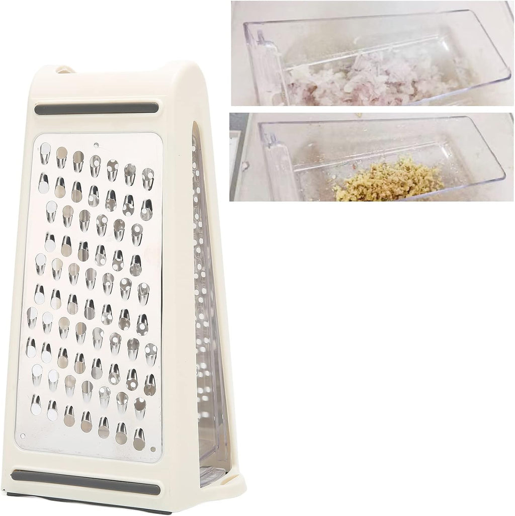 Cheese Grater, Multipurpose Kitchen Box Grater Food Grater Vegetable Shredder with Storage Container for Cheese, Vegetables, Ginger, Garlic (1)