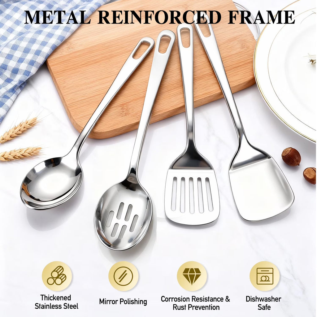 4 Pcs Cooking Utensils Set | Stainless Steel Kitchen Utensils