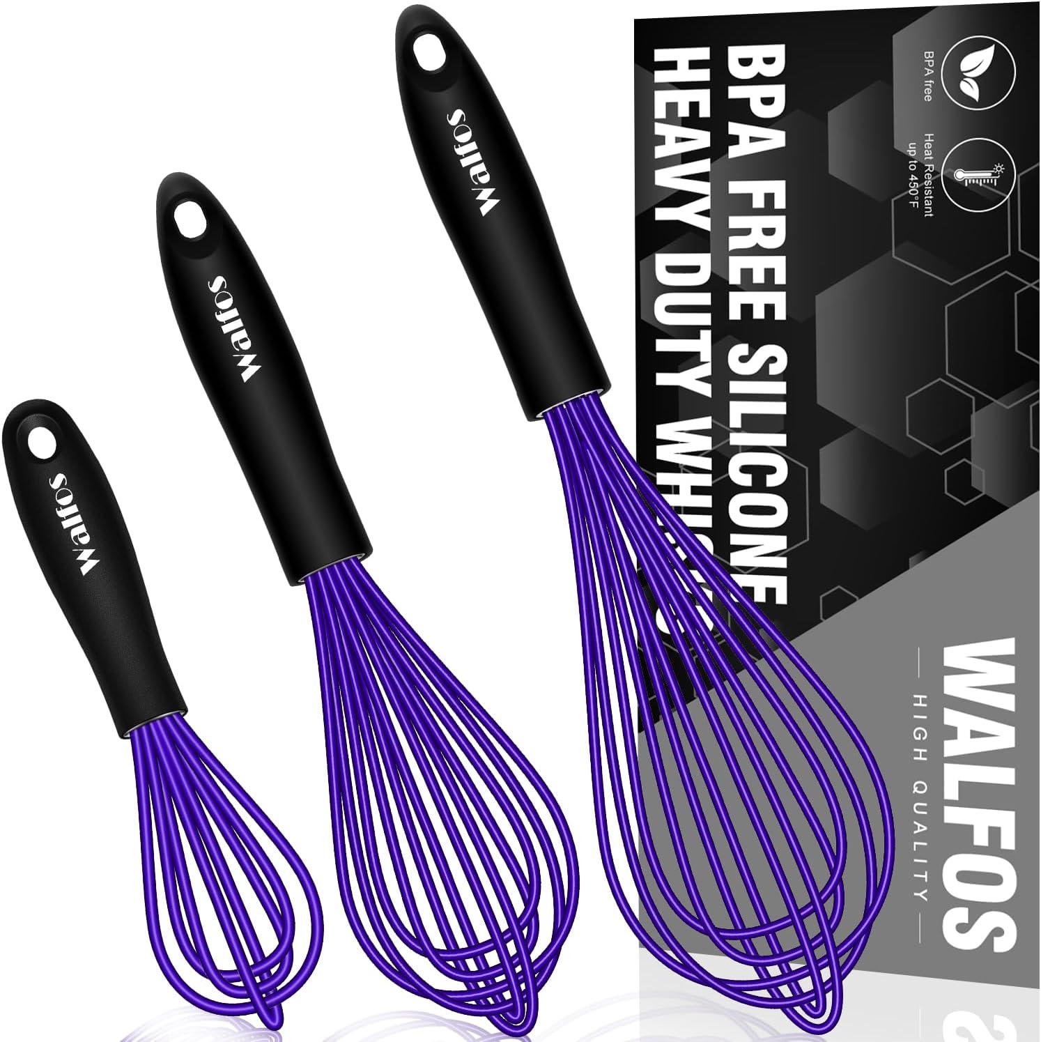 Whisk, Silicone Whisks for Cooking & Baking Non Scratch Rubber Coated Pink Whisk for Non-Stick Wisk, Perfect for Frothing, Blending, Beating and Whisking (3Pack Pink)