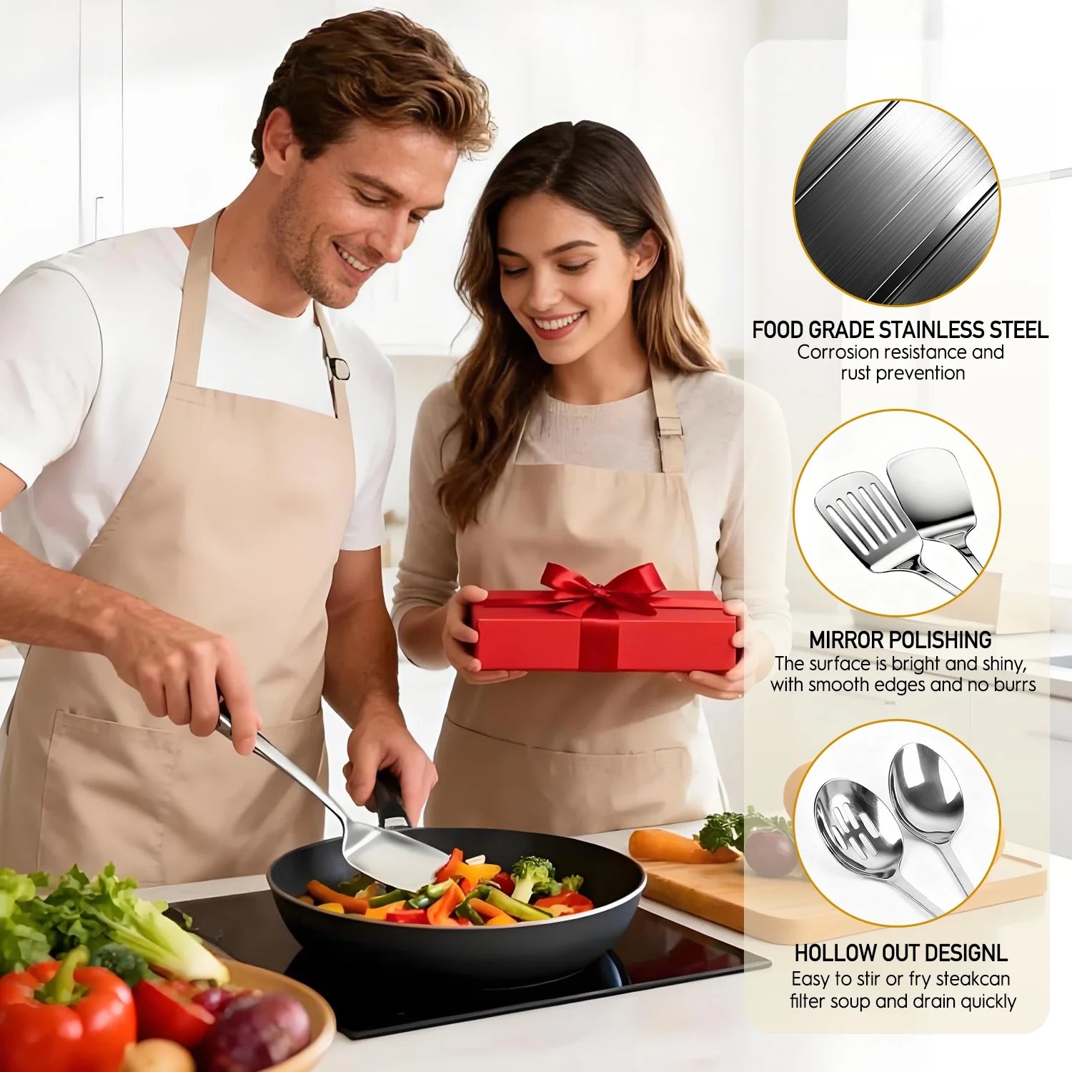 4 Pcs Cooking Utensils Set | Stainless Steel Kitchen Utensils