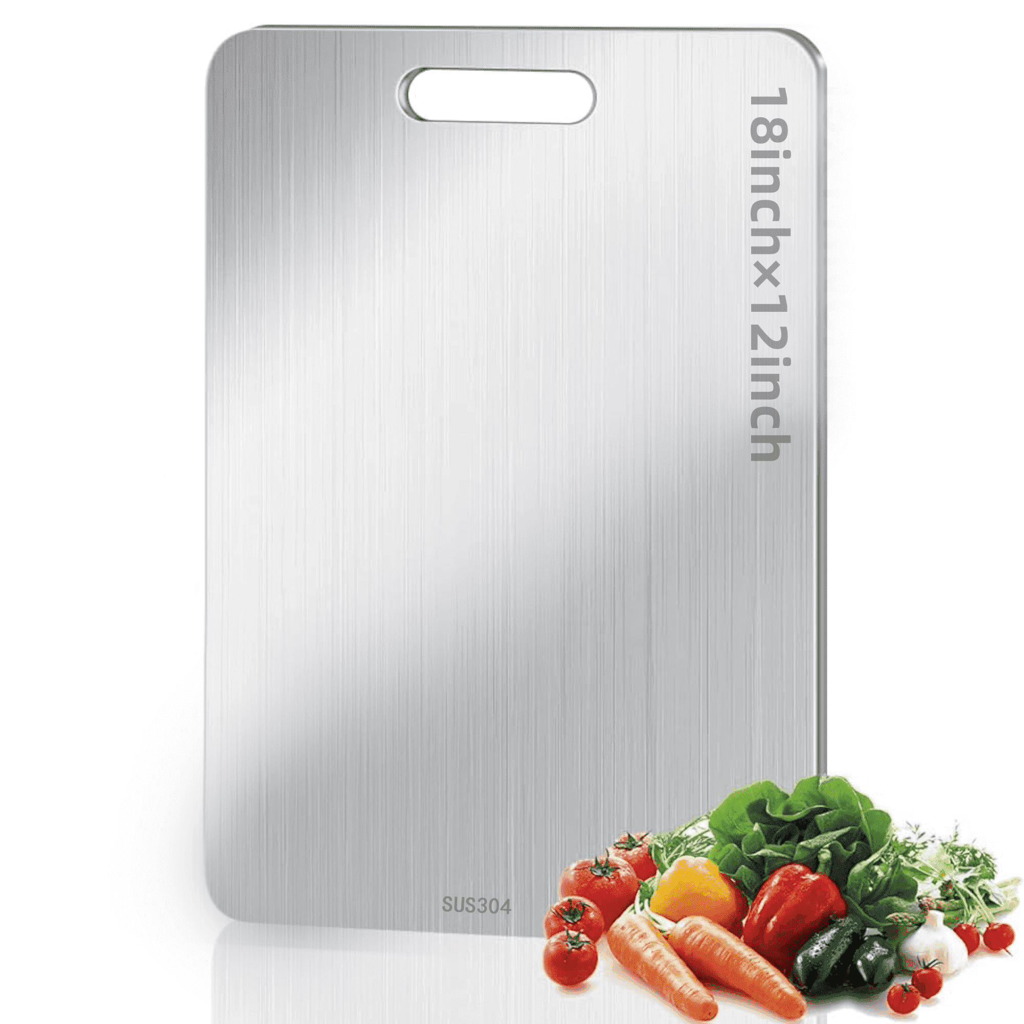 Stainless Steel Cutting Boards for Kitchen,3Pcs SUS304 Cutting Boards for Kitchen,Double-Sided Food Grade Cutting Board,Cutting Meat,Cheese,Vegetable,Fruit