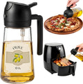 Glass Oil Sprayer & Dispenser (Black Handle)