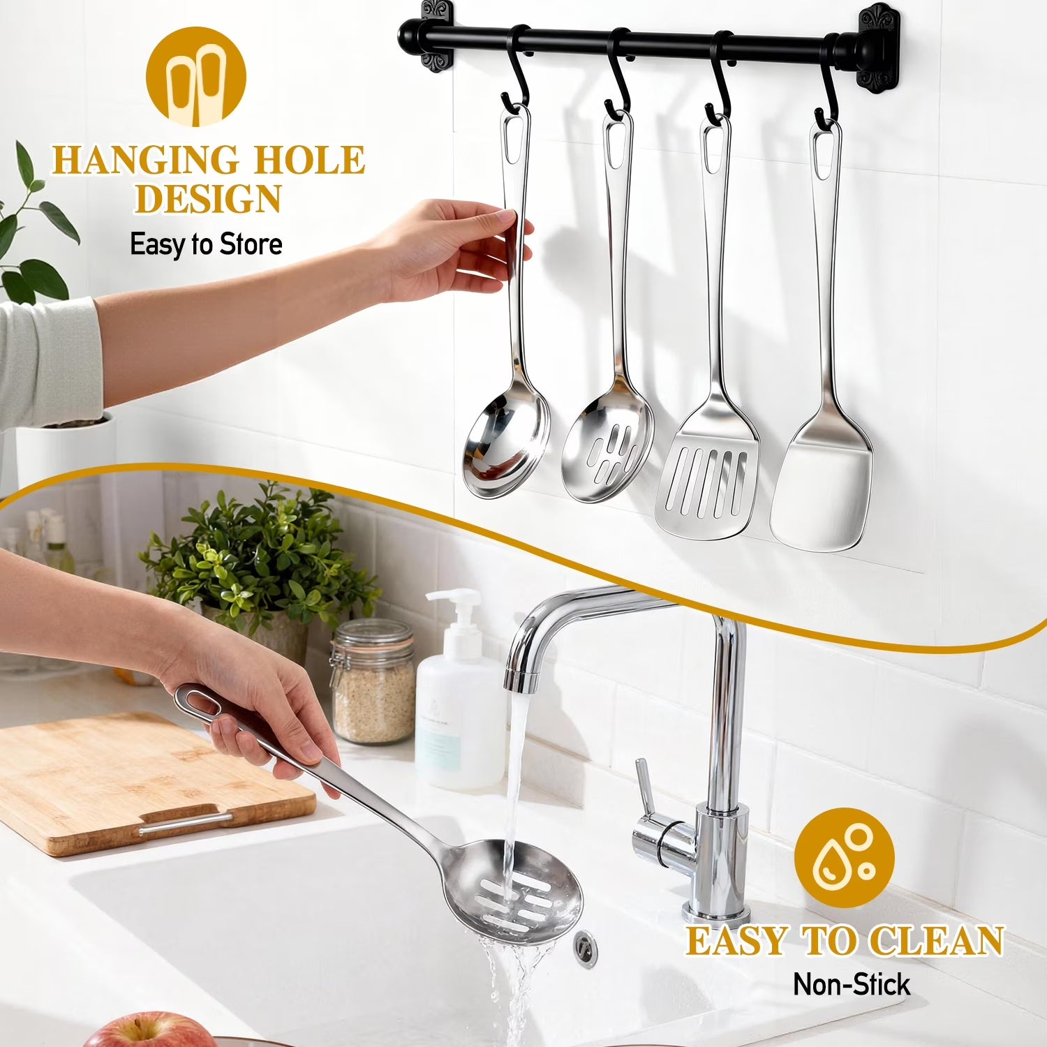 4 Pcs Cooking Utensils Set | Stainless Steel Kitchen Utensils