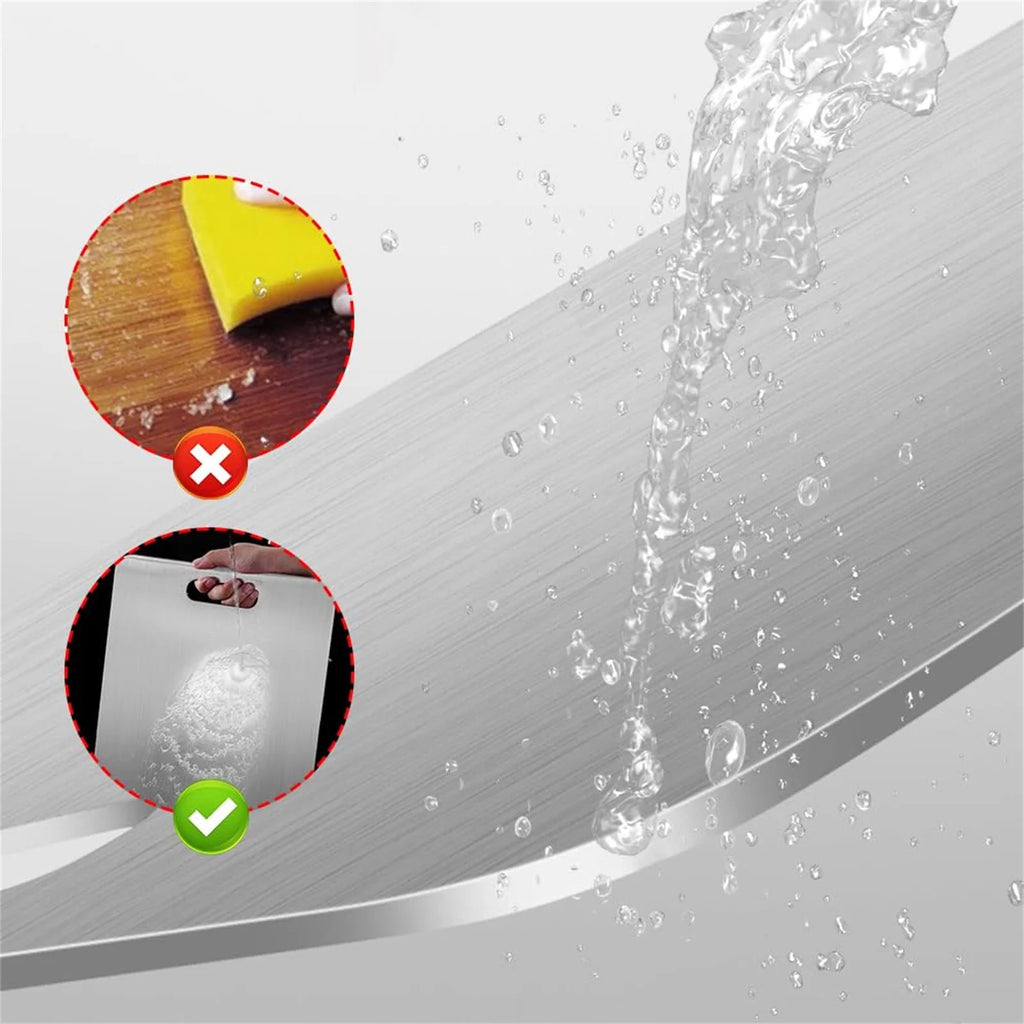 Stainless Steel Cutting Boards for Kitchen,3Pcs SUS304 Cutting Boards for Kitchen,Double-Sided Food Grade Cutting Board,Cutting Meat,Cheese,Vegetable,Fruit