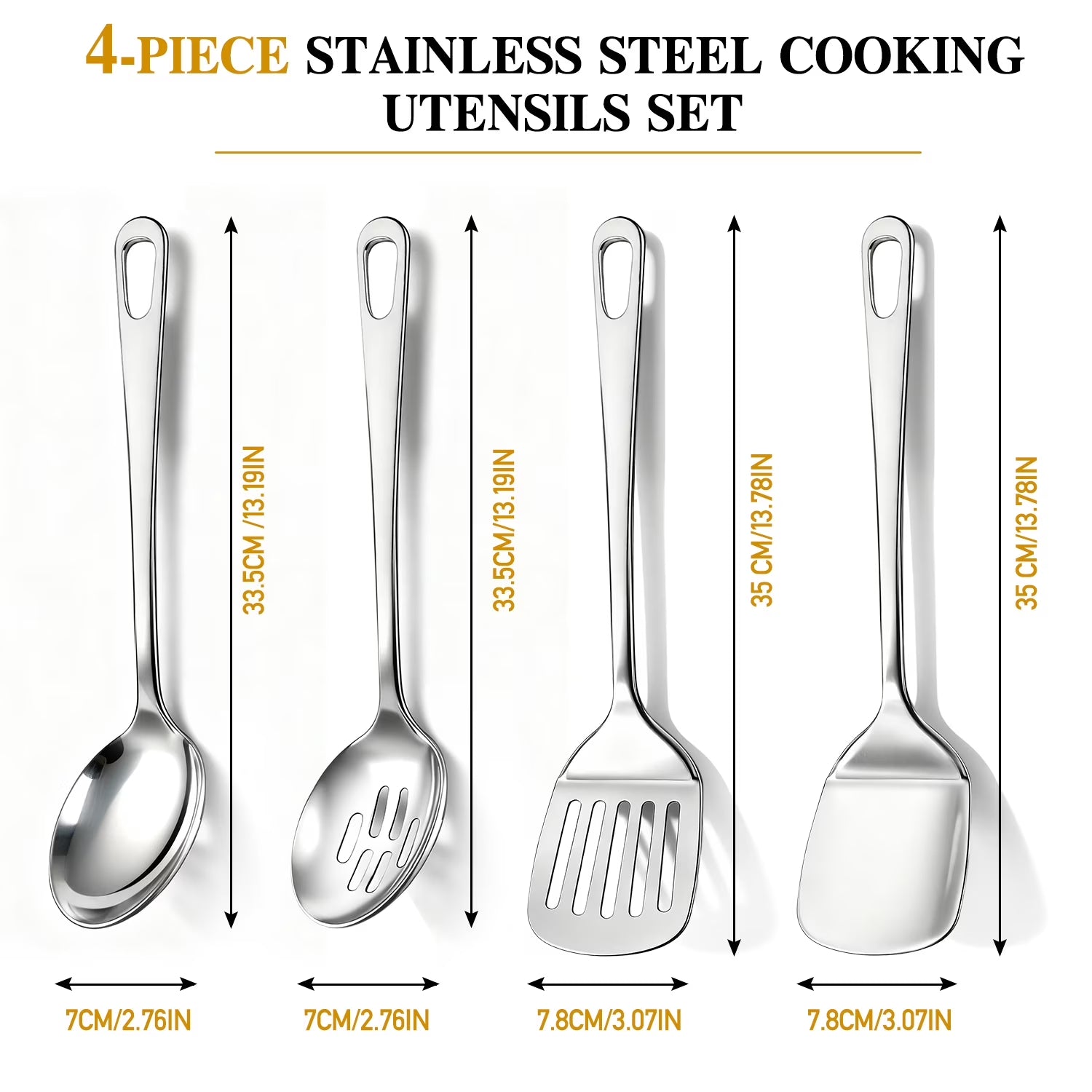 4 Pcs Cooking Utensils Set | Stainless Steel Kitchen Utensils